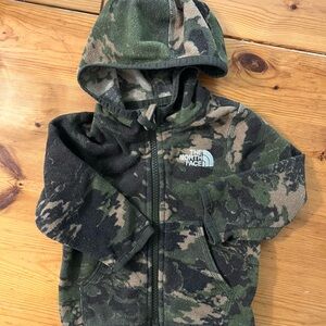 North Face fleece zip up hood jacket